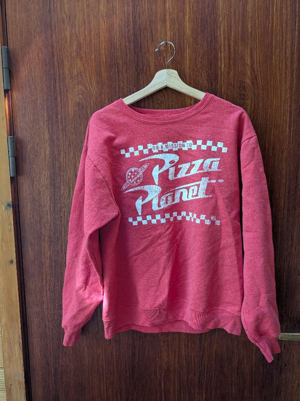 Disney Pixar Toy Story Pizza Planet Sweatshirt Red M